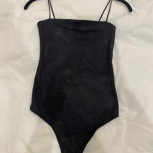Abercrombie shiny black bodysuit